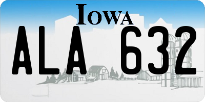 IA license plate ALA632