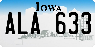 IA license plate ALA633