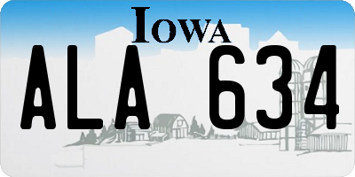 IA license plate ALA634