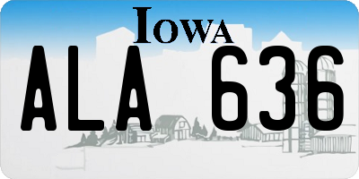 IA license plate ALA636