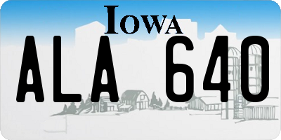IA license plate ALA640