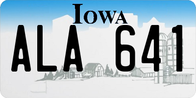 IA license plate ALA641