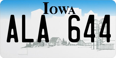 IA license plate ALA644