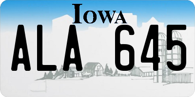 IA license plate ALA645