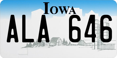 IA license plate ALA646