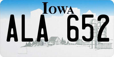 IA license plate ALA652