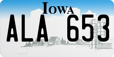 IA license plate ALA653