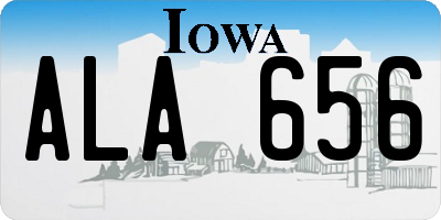 IA license plate ALA656