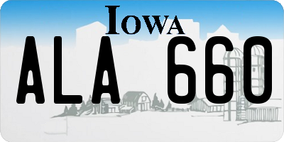 IA license plate ALA660