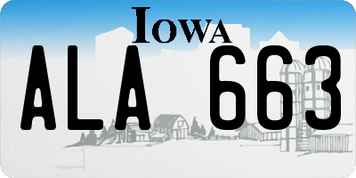 IA license plate ALA663