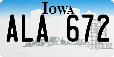 IA license plate ALA672