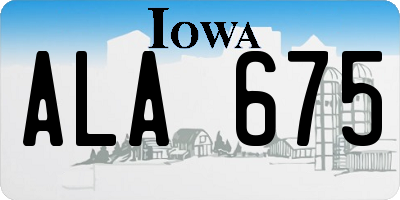 IA license plate ALA675