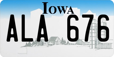 IA license plate ALA676