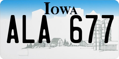 IA license plate ALA677