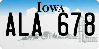 IA license plate ALA678