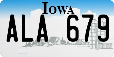 IA license plate ALA679