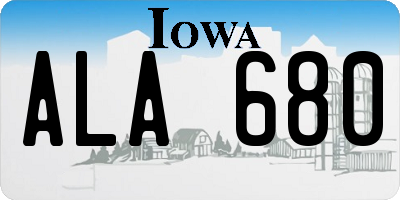 IA license plate ALA680
