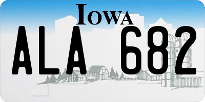IA license plate ALA682