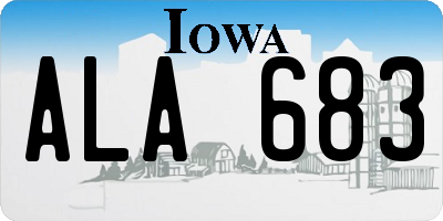 IA license plate ALA683