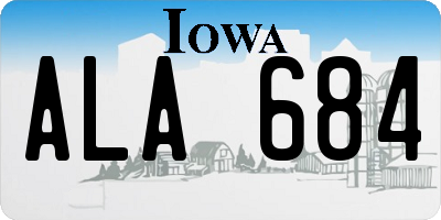 IA license plate ALA684