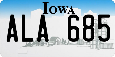 IA license plate ALA685