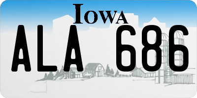 IA license plate ALA686