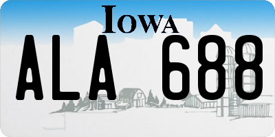 IA license plate ALA688