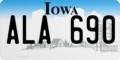 IA license plate ALA690