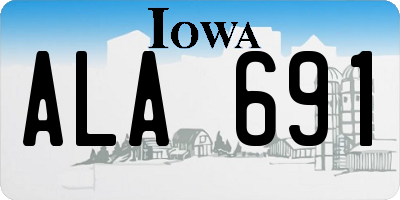 IA license plate ALA691