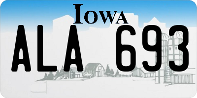IA license plate ALA693
