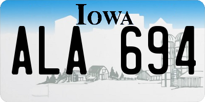 IA license plate ALA694