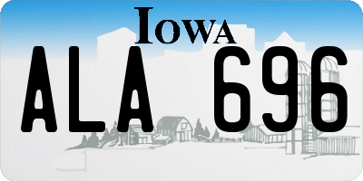 IA license plate ALA696