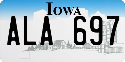 IA license plate ALA697