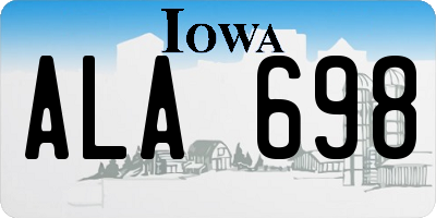 IA license plate ALA698