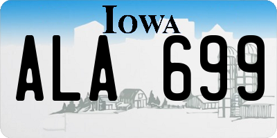 IA license plate ALA699