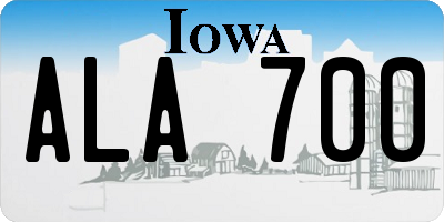 IA license plate ALA700