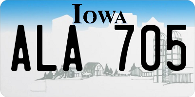 IA license plate ALA705