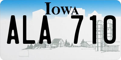 IA license plate ALA710