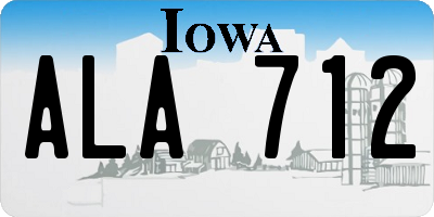 IA license plate ALA712