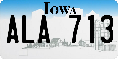 IA license plate ALA713