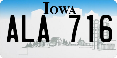 IA license plate ALA716
