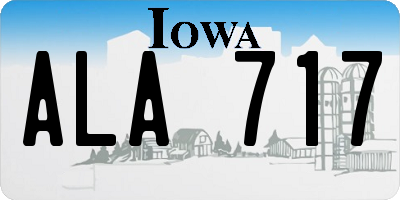 IA license plate ALA717