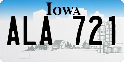 IA license plate ALA721