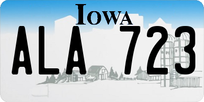 IA license plate ALA723