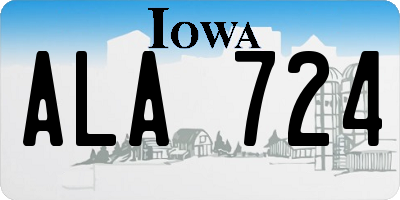 IA license plate ALA724