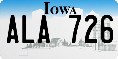 IA license plate ALA726
