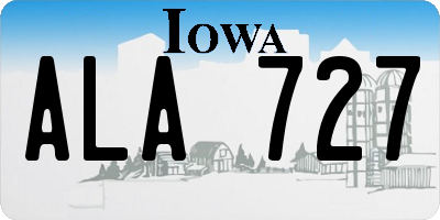 IA license plate ALA727