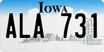 IA license plate ALA731