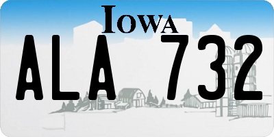 IA license plate ALA732