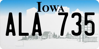 IA license plate ALA735